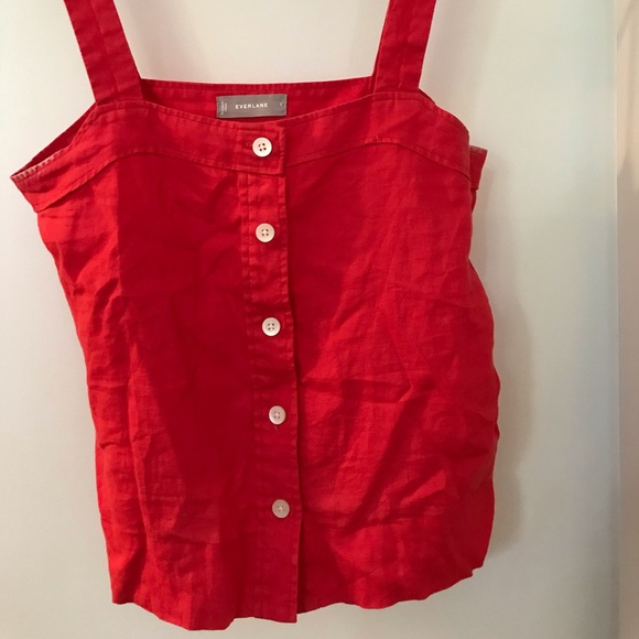 Everlane button-front linen tank - Picture 2 of 4